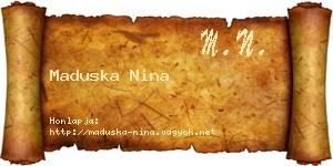 Maduska Nina névjegykártya